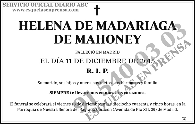 Helena de Madariaga de Mahoney
